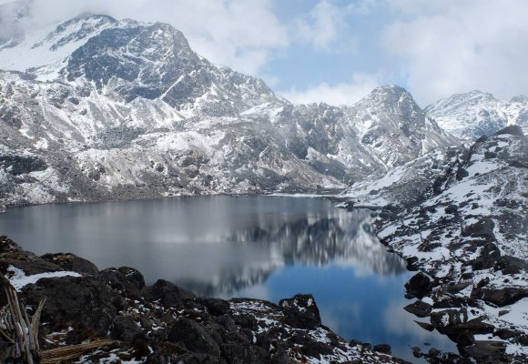 Mountain lake in Nepal